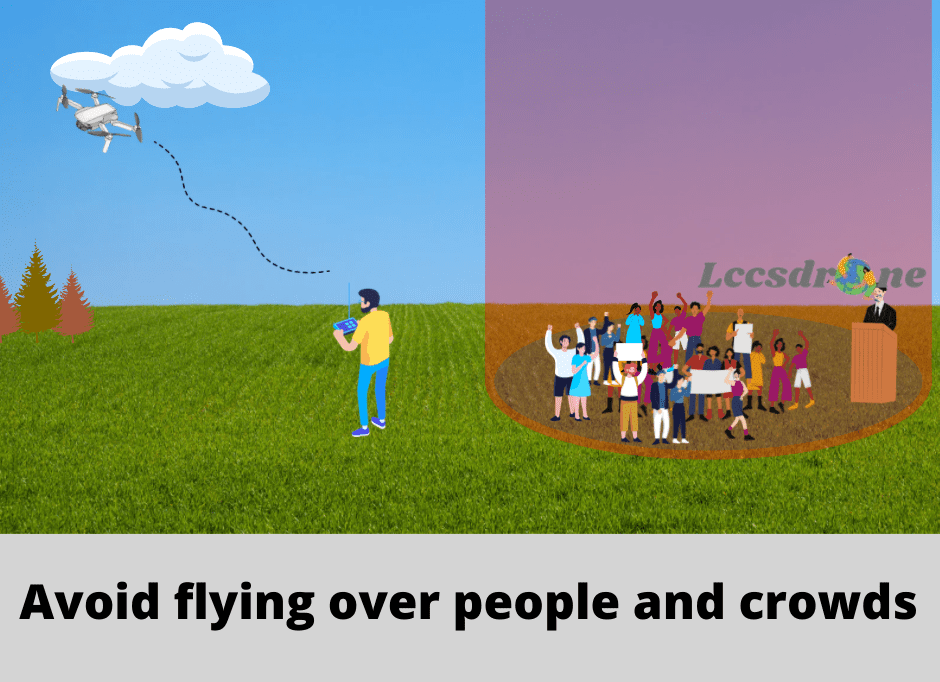 Avoid flying your drone over people and crowd