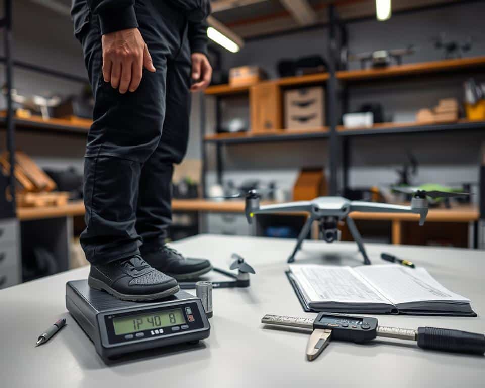 weight measurement compliance procedures for drone pilots